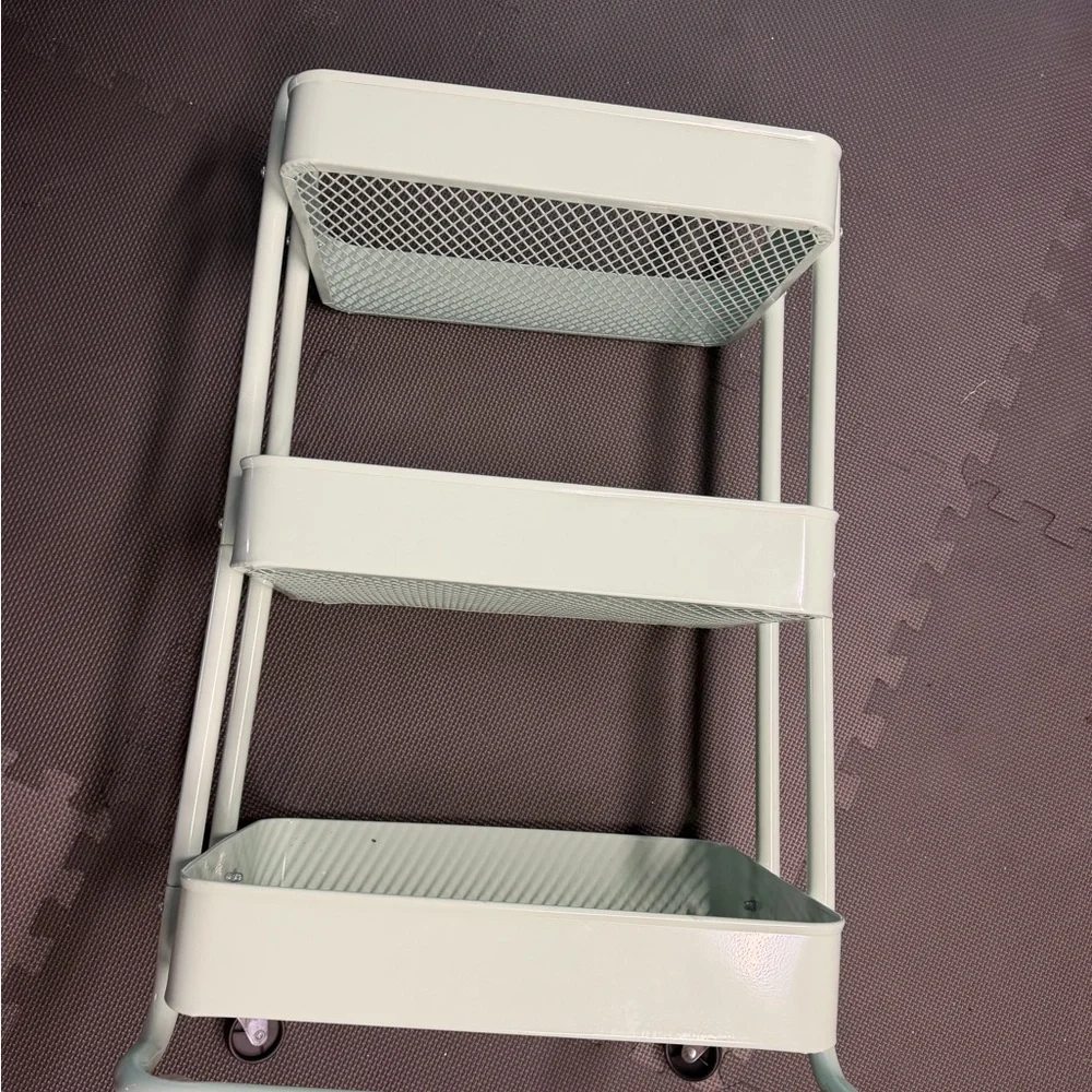 Mint Green Metal Kids Storage Cart Arts & crafts / school work / etc - Picture 3 of 3